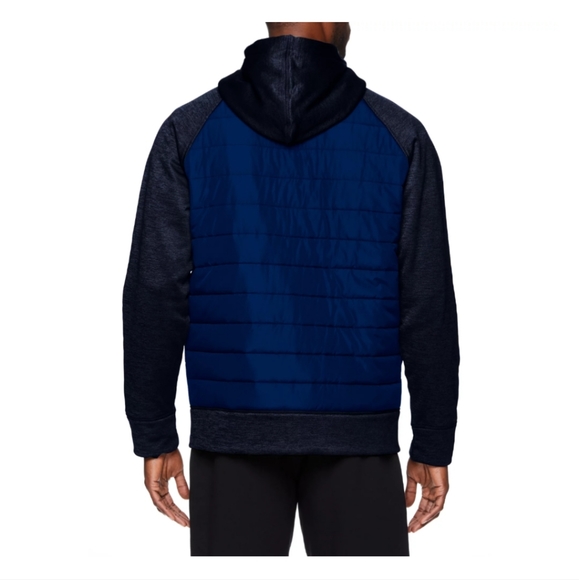 Reebok Men's Active Hybrid Jacket Full Zip with Hood Navy - Picture 2 of 3